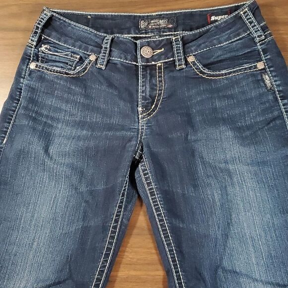 Silver Suki Mid Super‎ Stretch Skinny Jeans Denim W29/L31 - Picture 3 of 16
